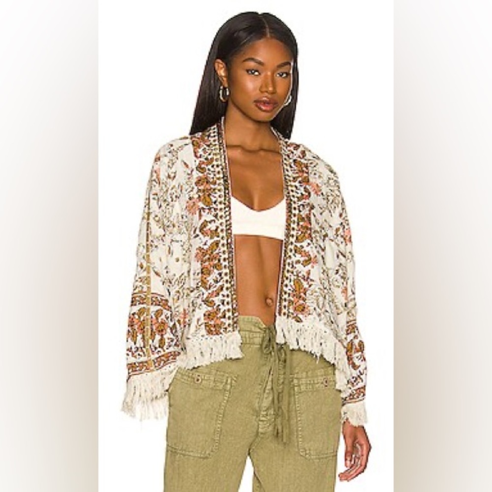 Free People Rays of Light Jacket in Ivory Combo
